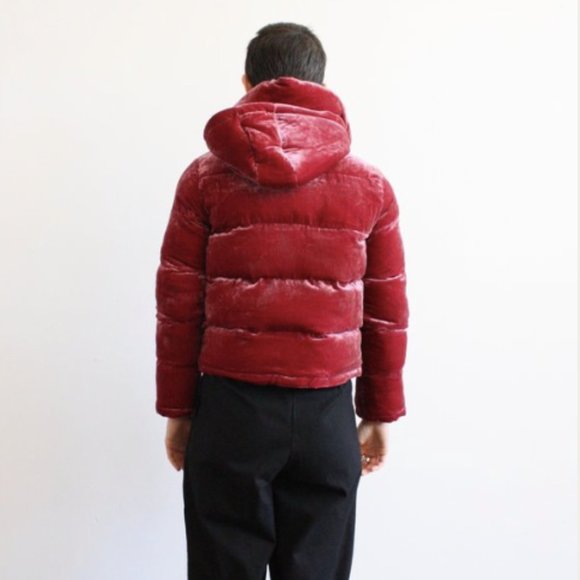 Rachel Antonoff x Anthropologie Peggy Velvet Puffer Jacket Women's Size M - Picture 5 of 16